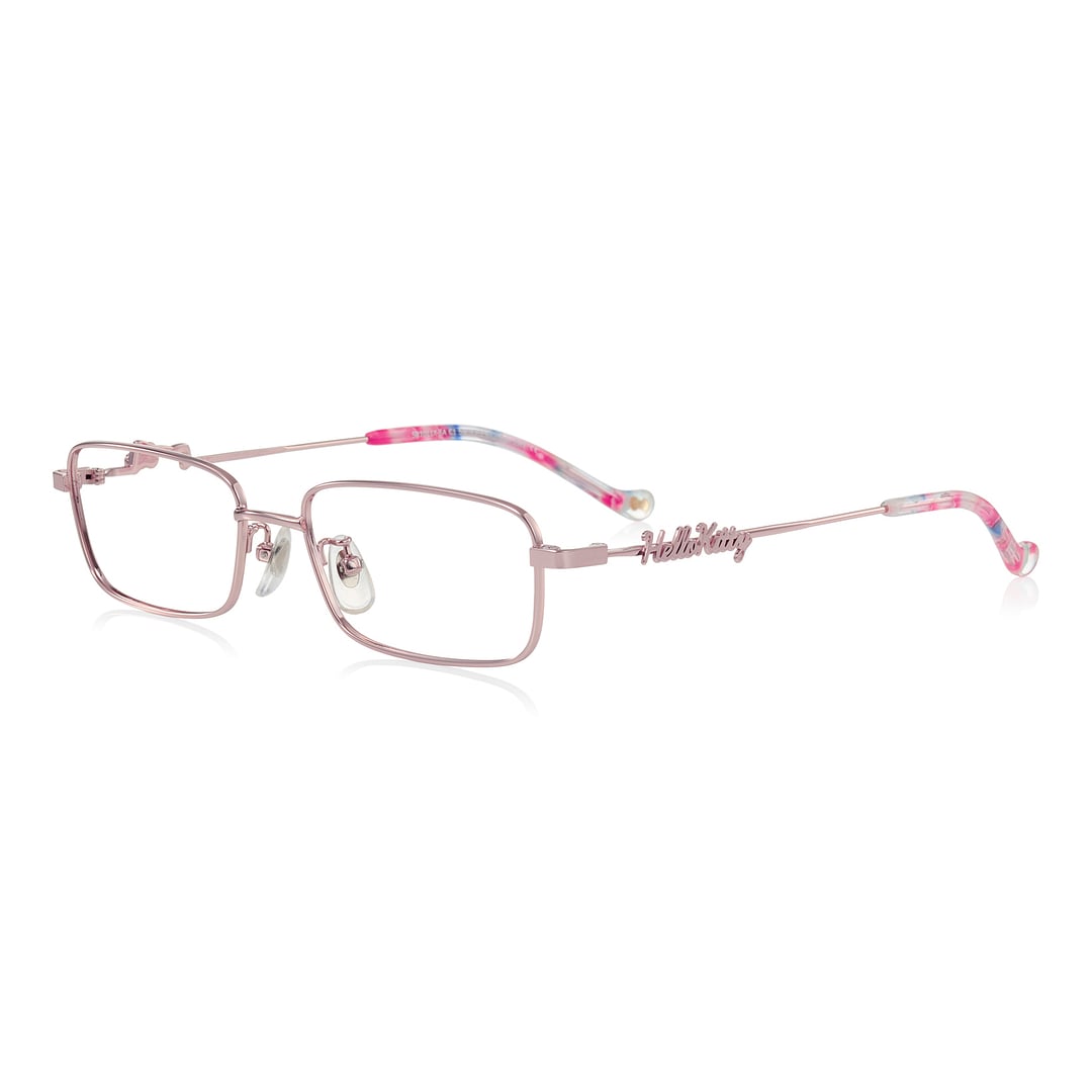 OWNDAYS & Hello Kitty Light Pink Full Rim Rectangle left side
