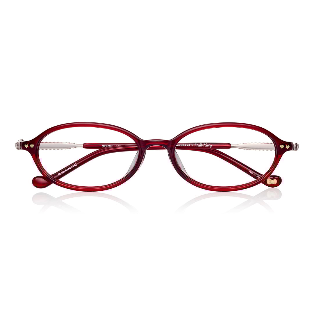 OWNDAYS & Hello Kitty Red Full Rim Oval right side