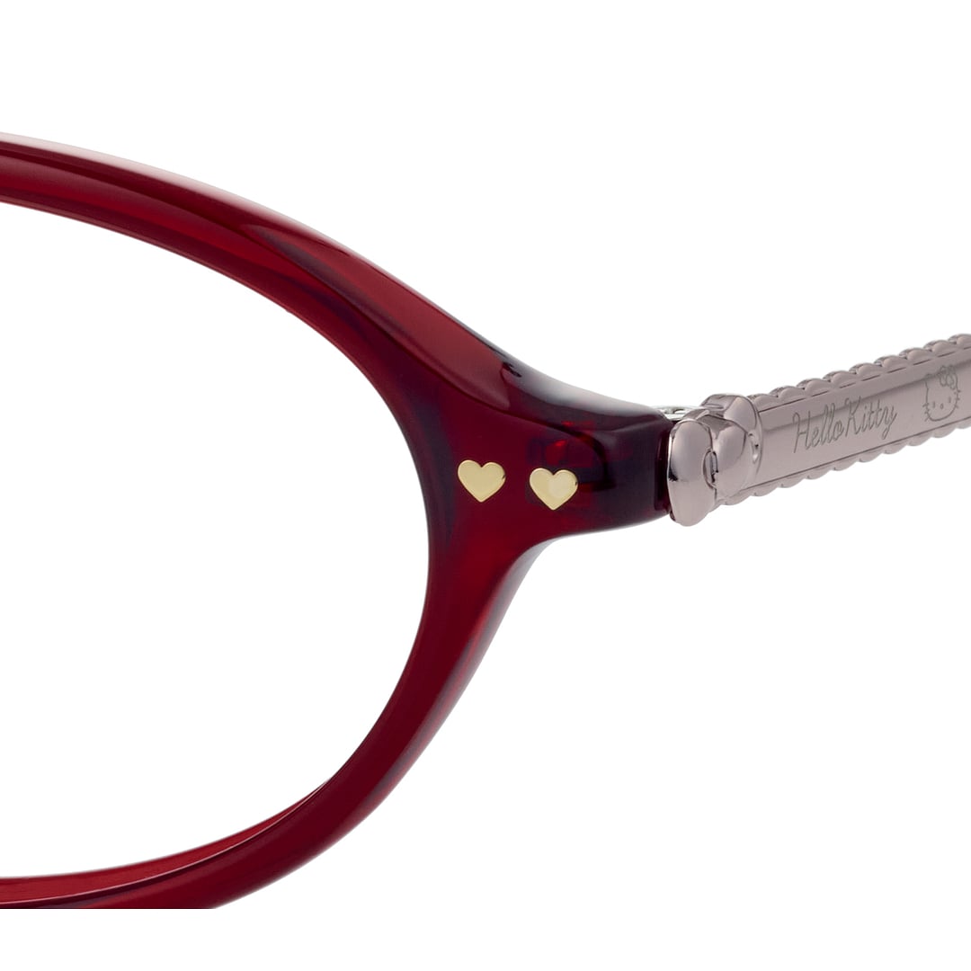 OWNDAYS & Hello Kitty Red Full Rim Oval left side