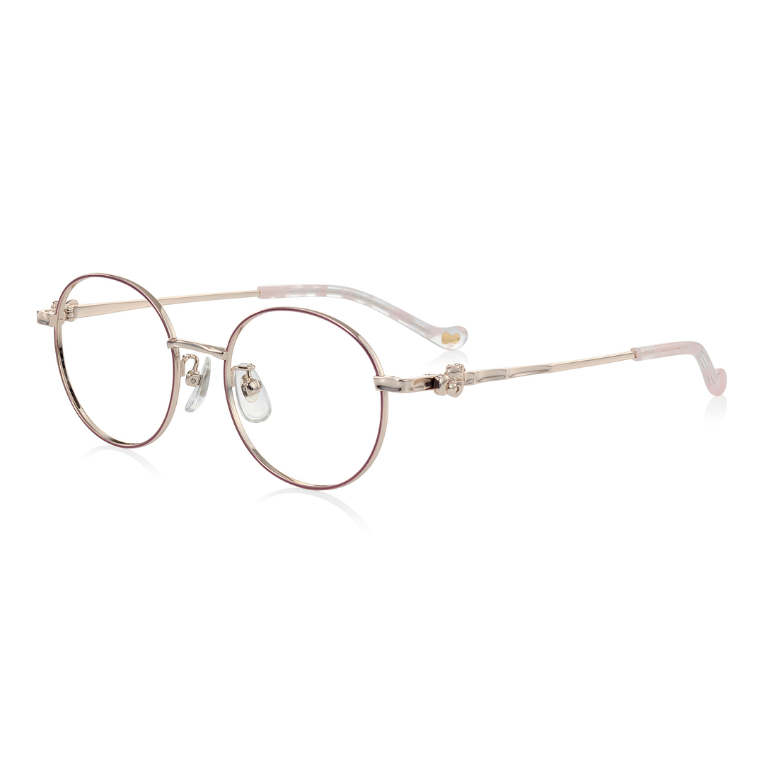 OWNDAYS & Hello Kitty Matte Pink Full Rim Round left side