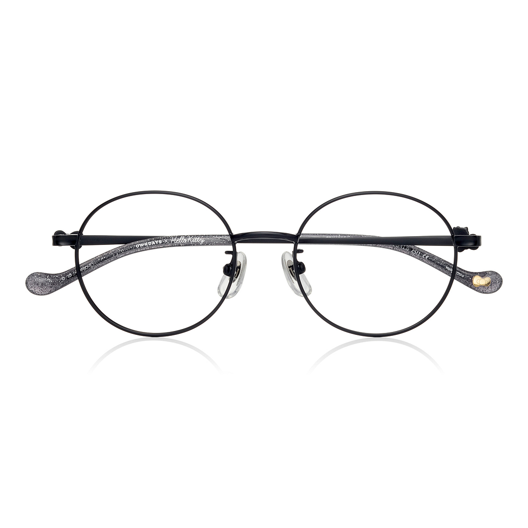 OWNDAYS & Hello Kitty Matte Black Full Rim Round right side