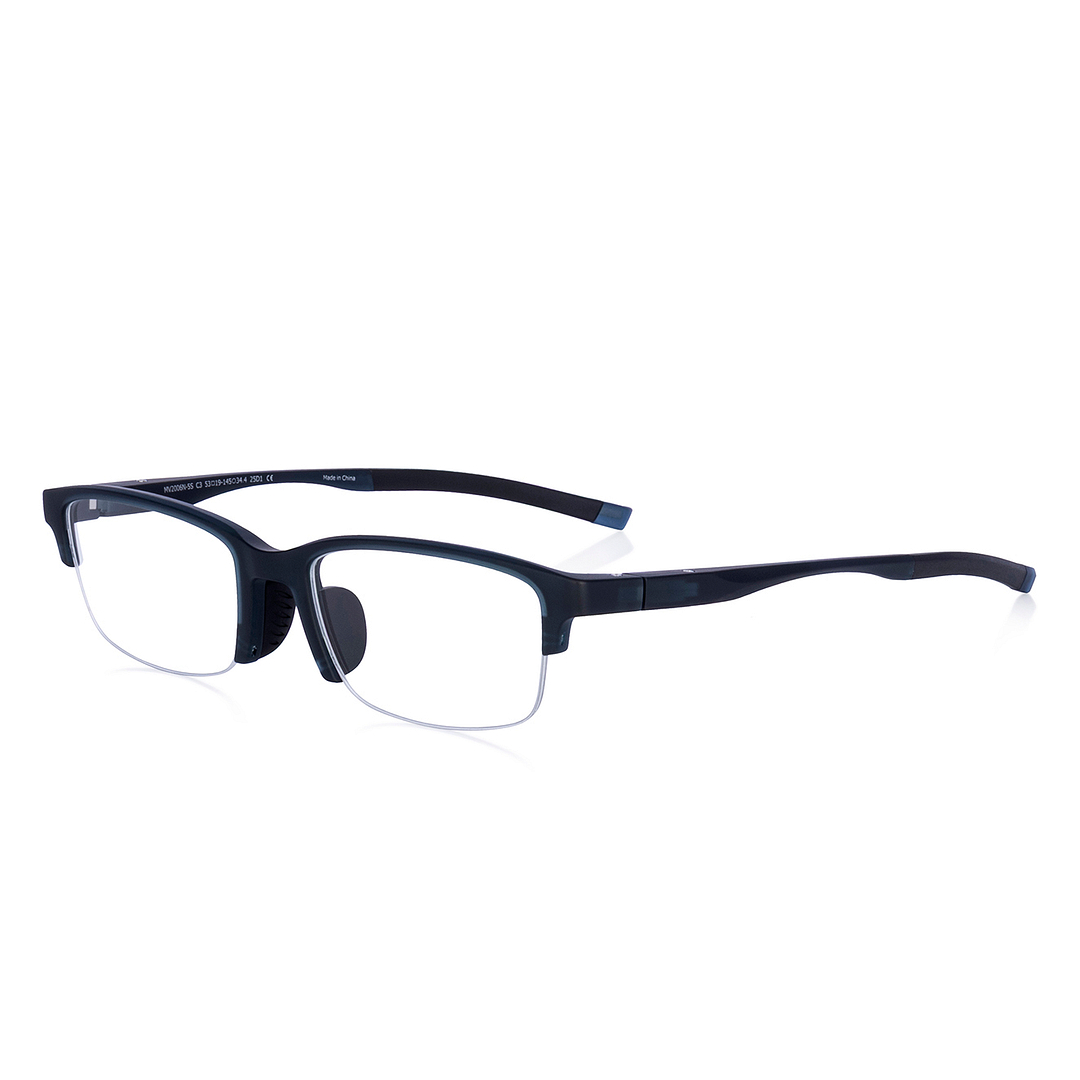 OWNDAYS | MOVE Matte Blue Half Rim Rectangle left side