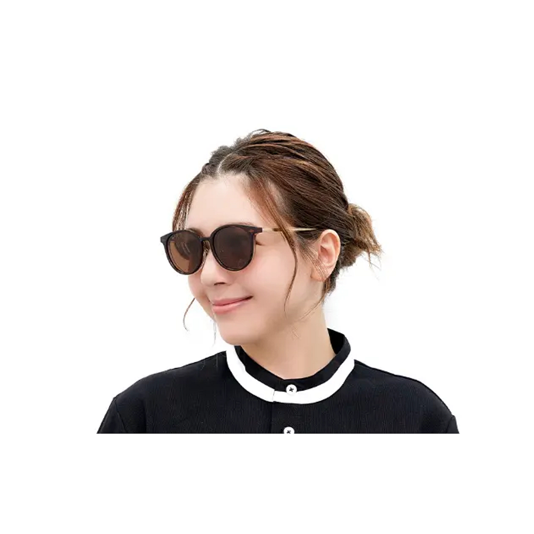 OWNDAYS & POMPOMPURIN Brown Halftone Full Rim Boston left side