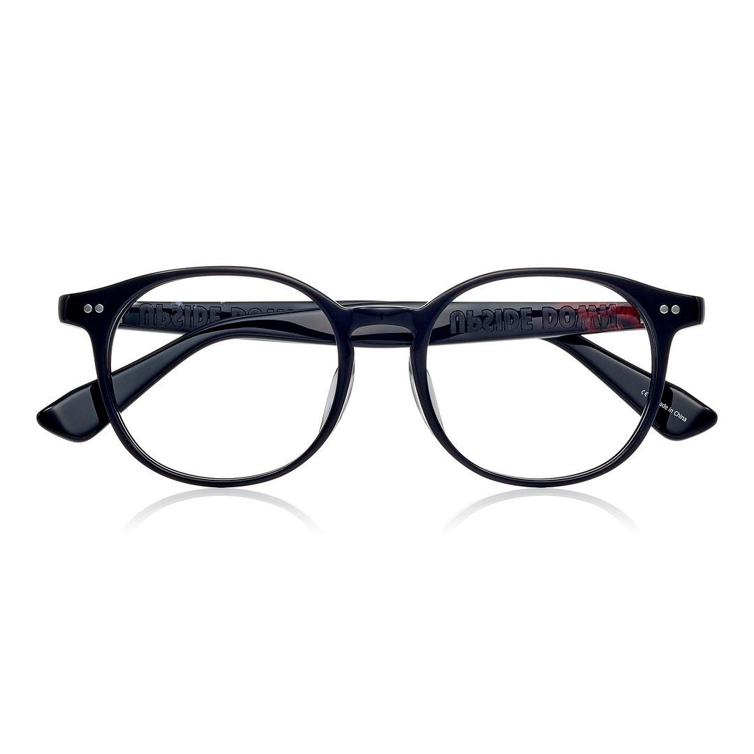 OWNDAYS × STRANGER THINGS Black Full Rim Boston left side