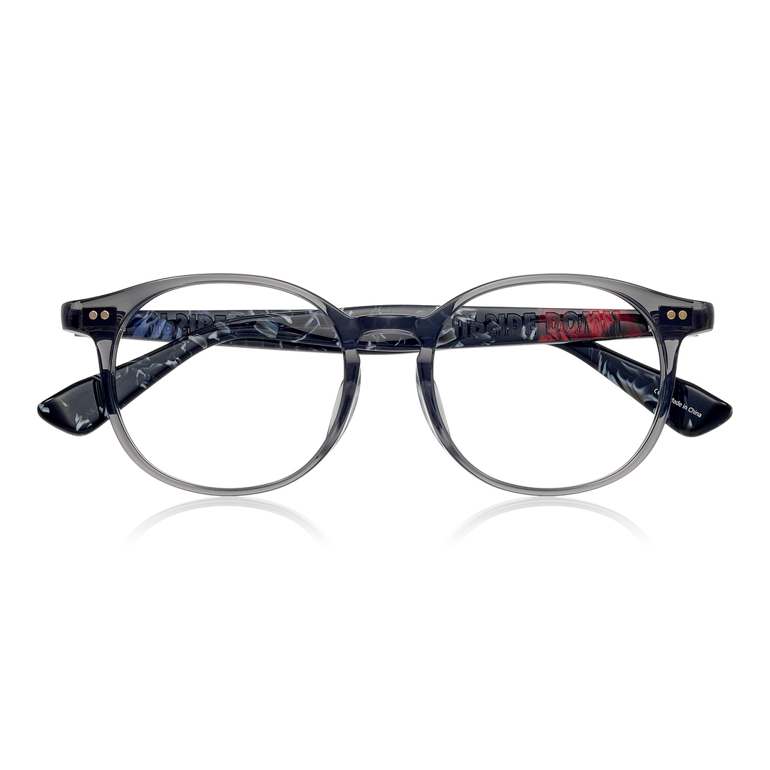 OWNDAYS × STRANGER THINGS Gray Full Rim Boston right side