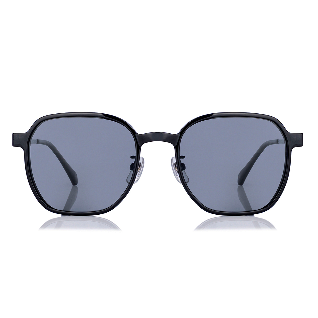 OWNDAYS | SUN Matte Black Full Rim Polygon left side