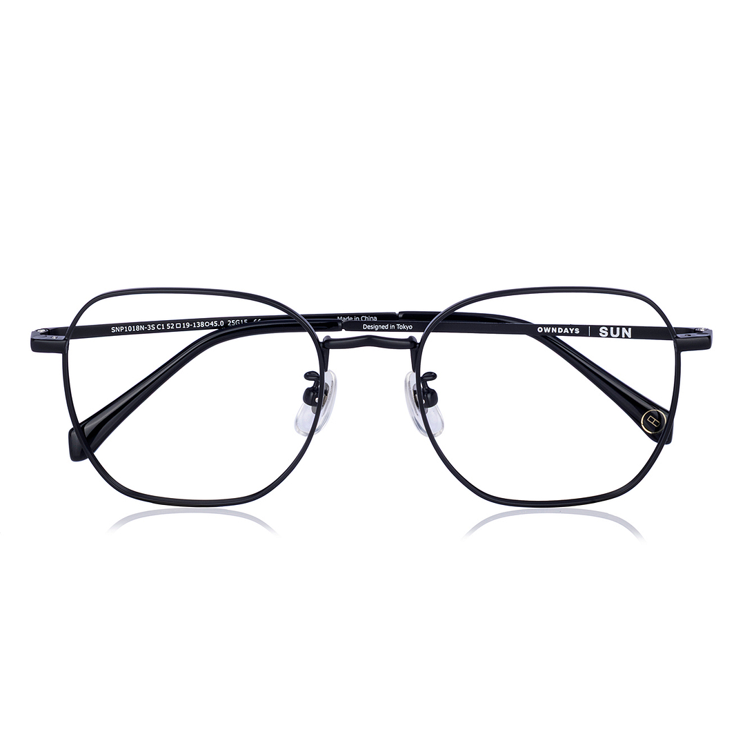 OWNDAYS | SUN Matte Black Full Rim Polygon right side