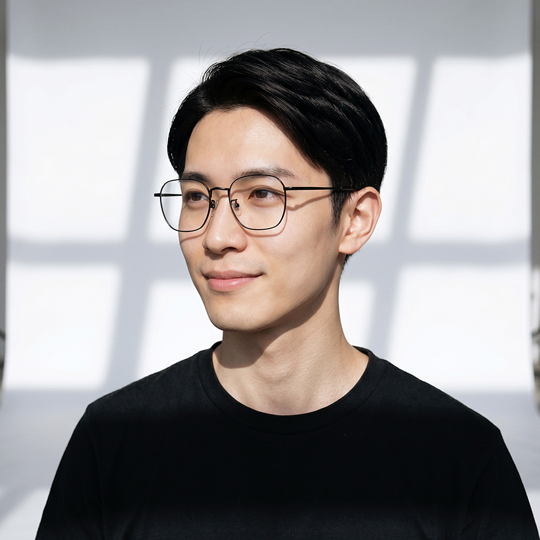 OWNDAYS | SUN Matte Black Full Rim Polygon left side