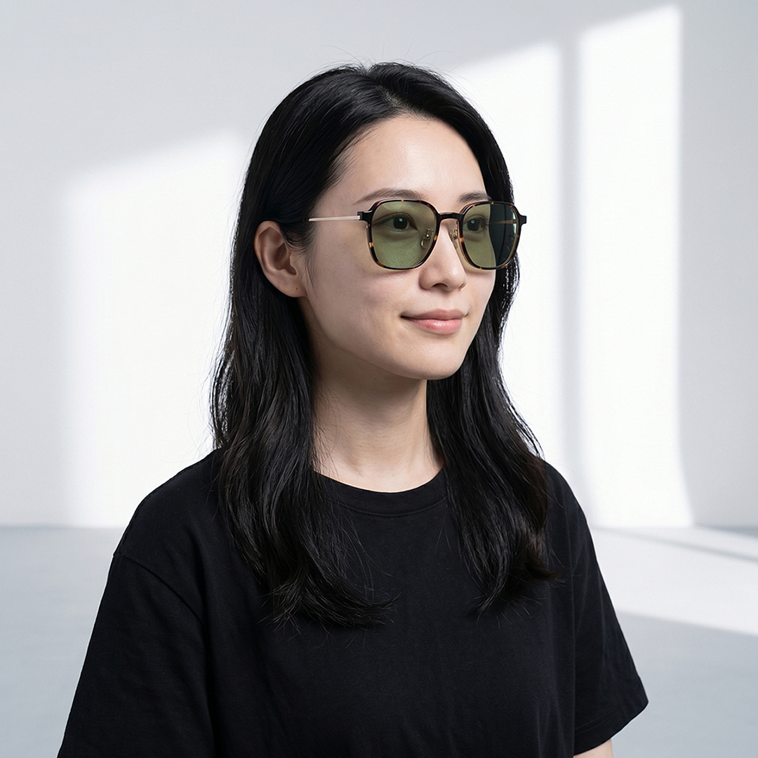 OWNDAYS | SUN Gold Full Rim Polygon right side