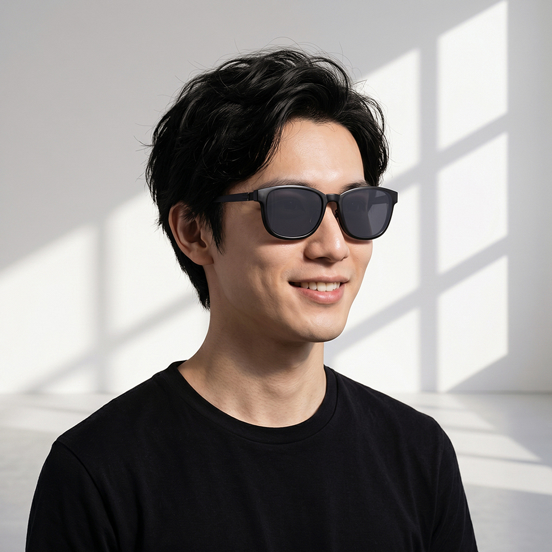 OWNDAYS | SUN Black Full Rim Wellington left side