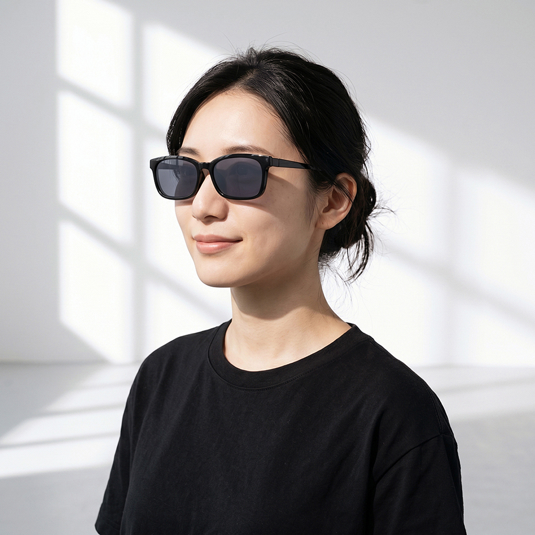 OWNDAYS | SUN Black Full Rim Rectangle right side