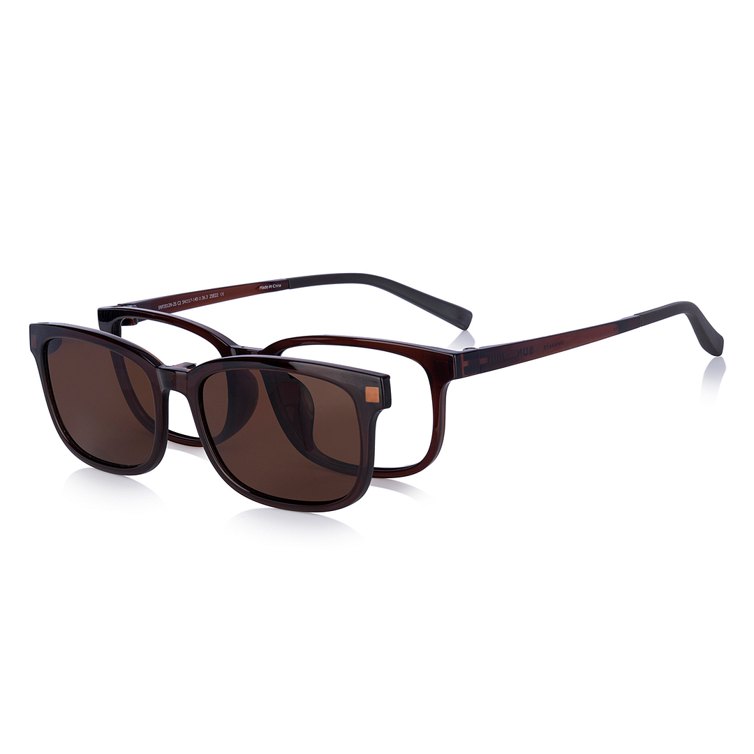OWNDAYS | SUN Light Brown Full Rim Rectangle left side