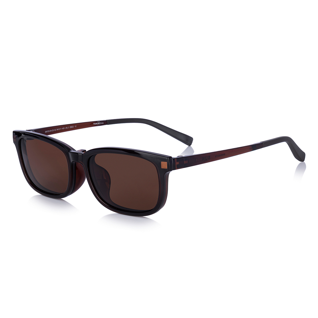 OWNDAYS | SUN Light Brown Full Rim Rectangle left side