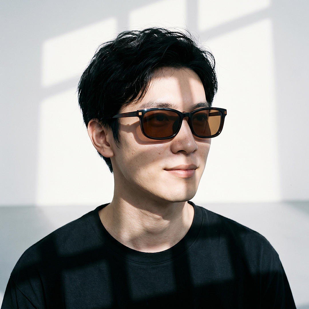 OWNDAYS | SUN Light Brown Full Rim Rectangle left side