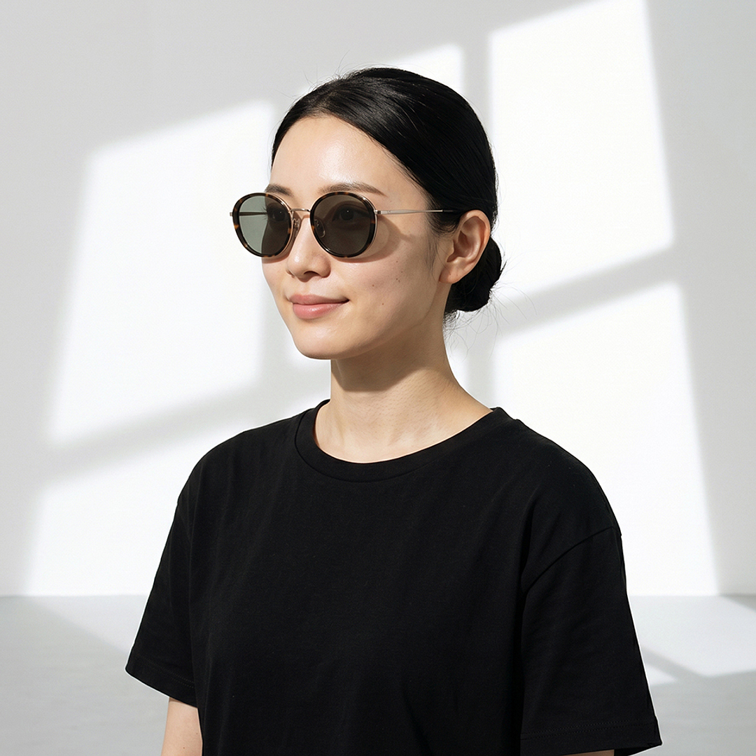 OWNDAYS | SUN Light Brown Full Rim Oval right side