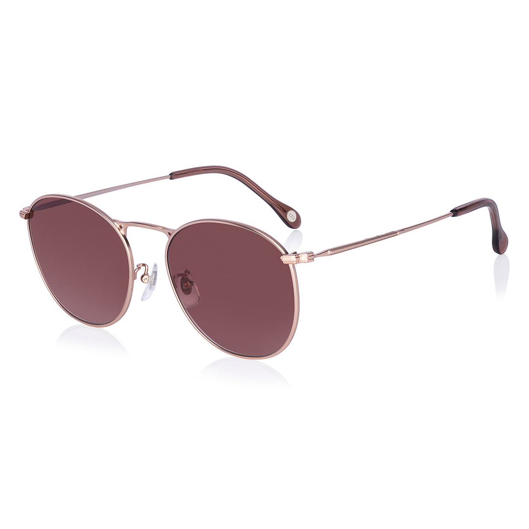 OWNDAYS | SUN Matte Pink Full Rim Round left side