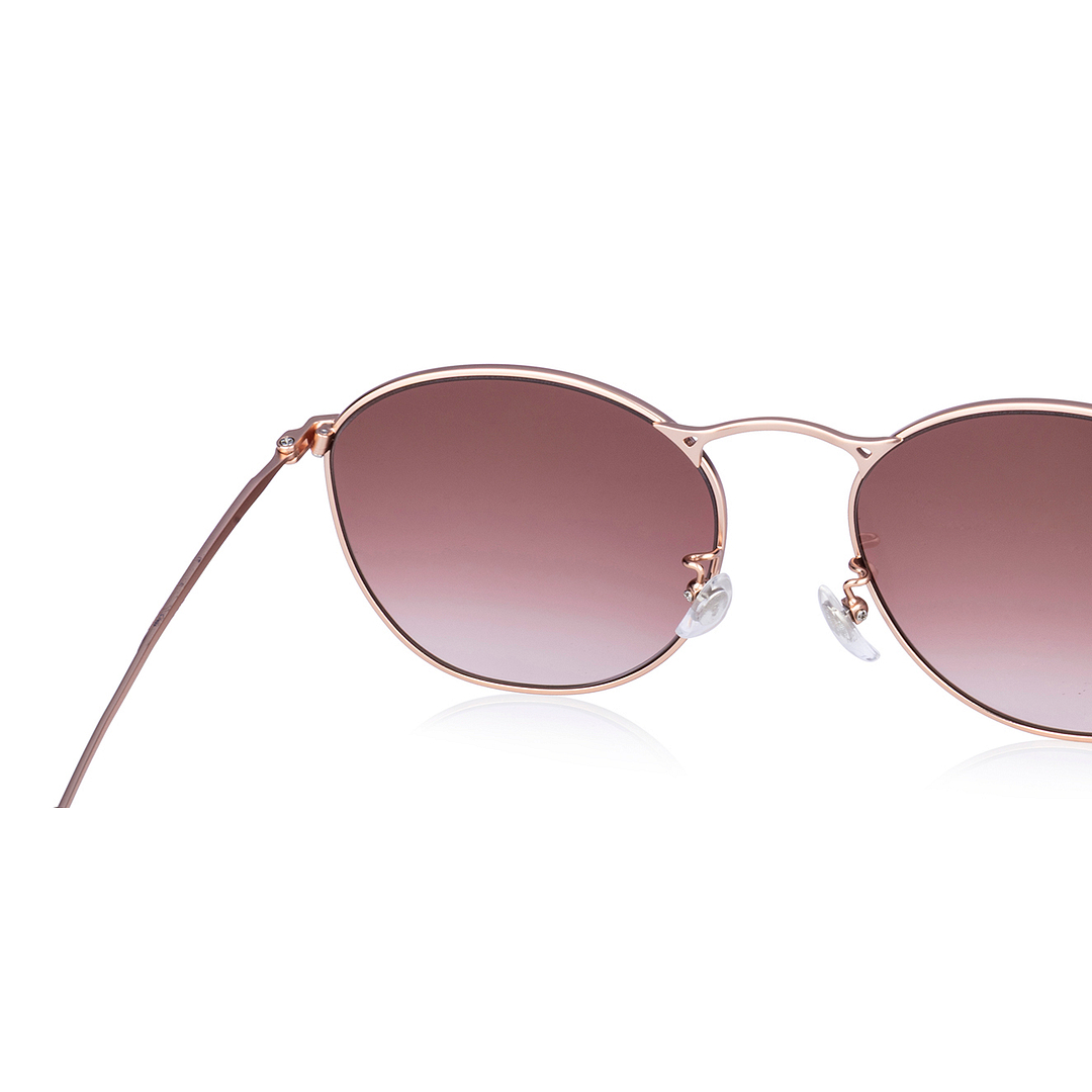OWNDAYS | SUN Matte Pink Full Rim Round left side