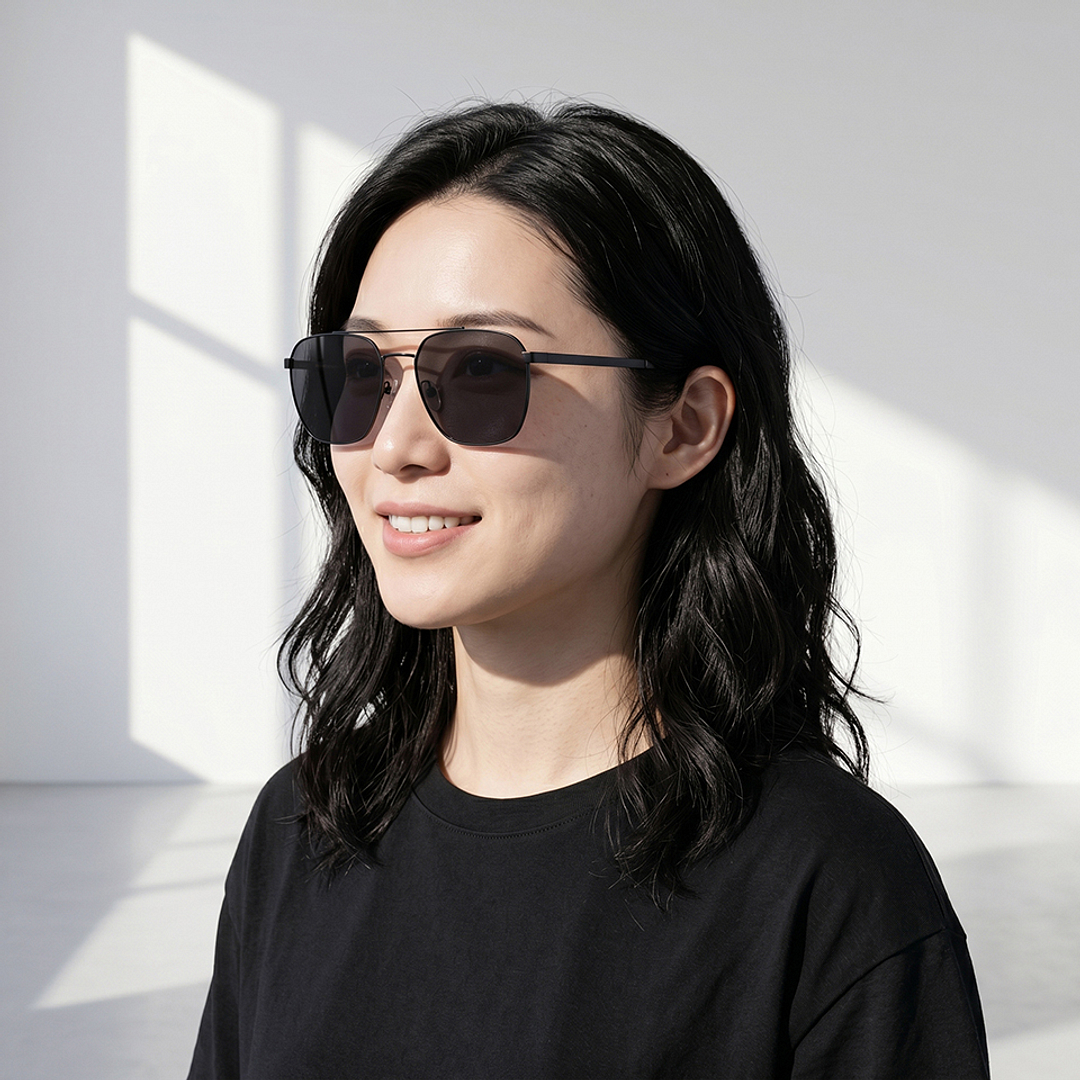 OWNDAYS | SUN Black Full Rim Rectangle right side