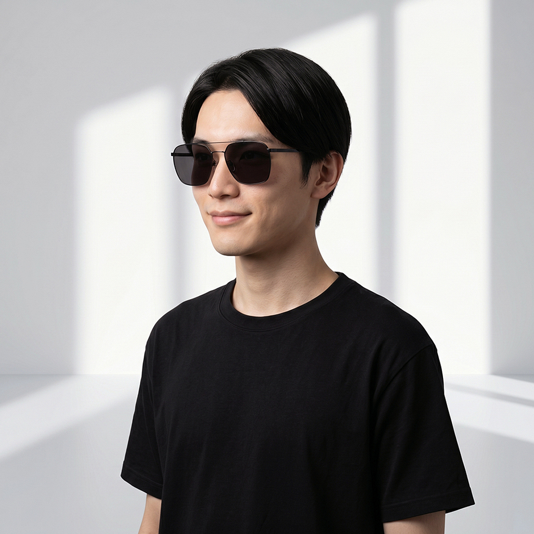 OWNDAYS | SUN Black Full Rim Rectangle right side