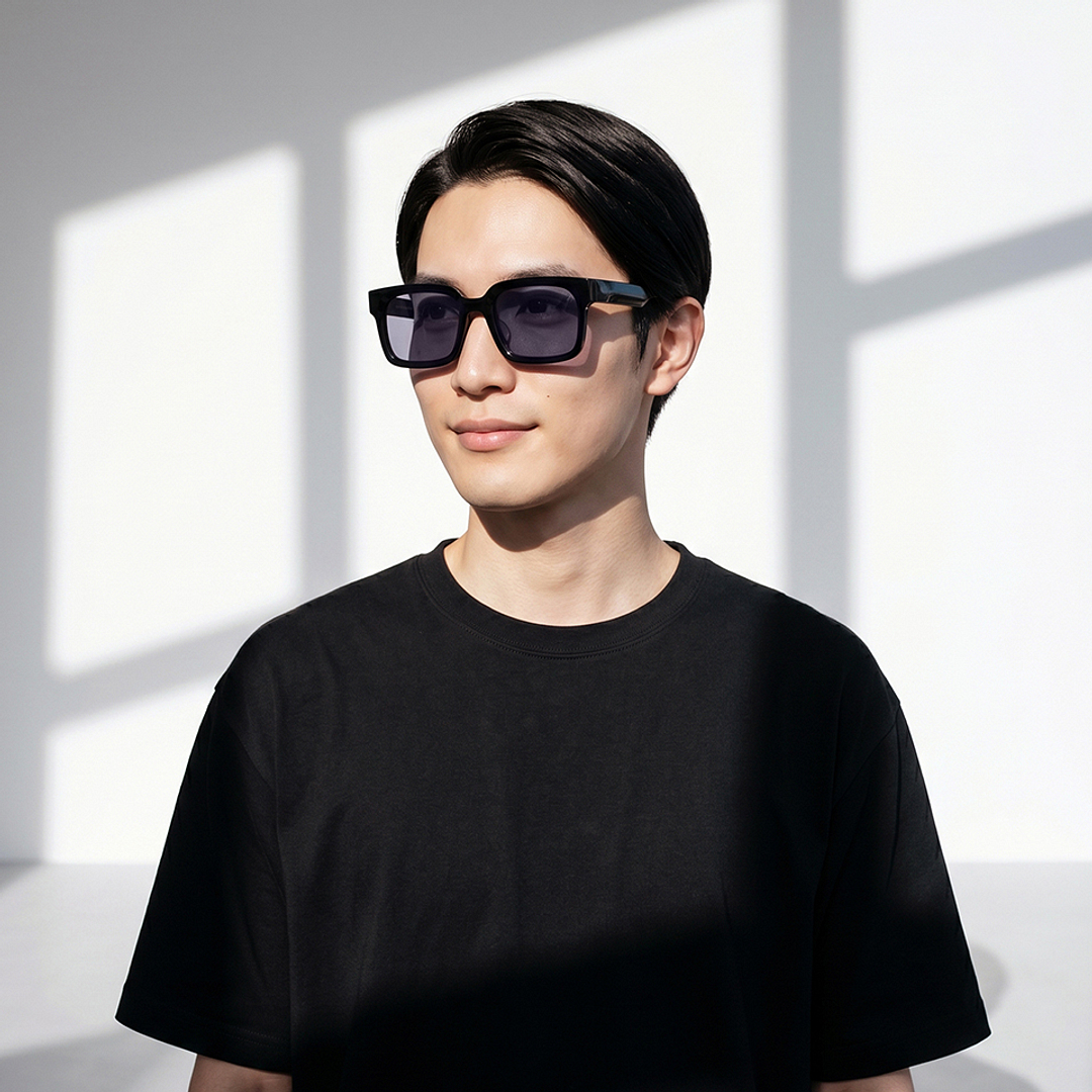 OWNDAYS | SUN Black Full Rim Rectangle left side