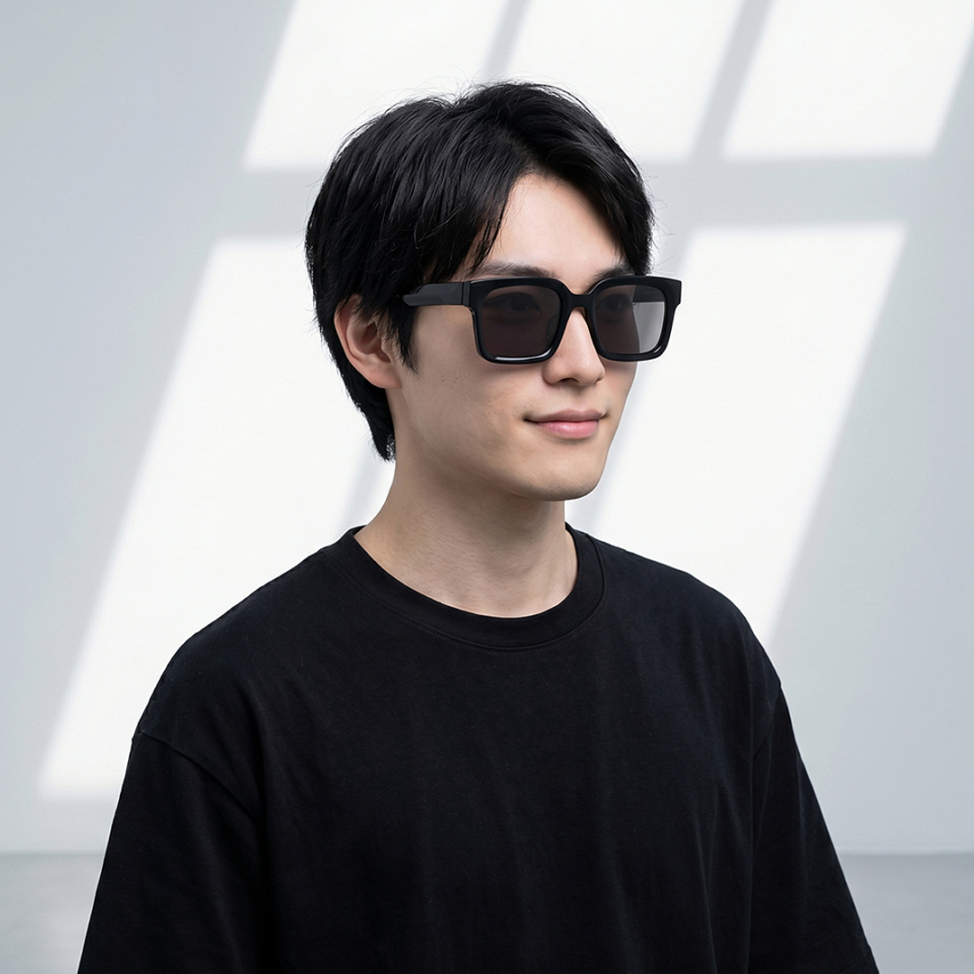 OWNDAYS | SUN Black Full Rim Rectangle right side