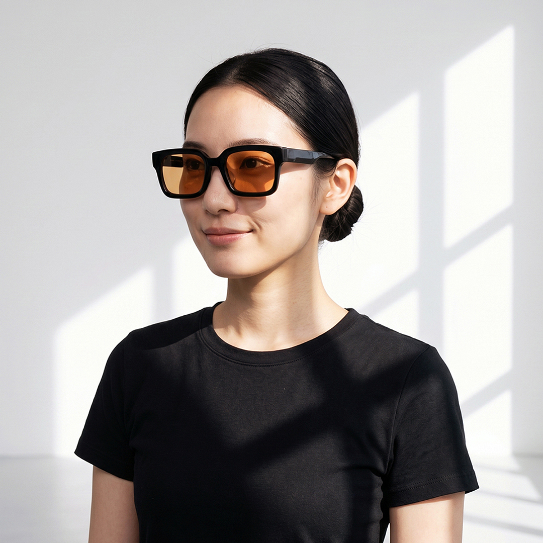 OWNDAYS | SUN Black Full Rim Rectangle left side