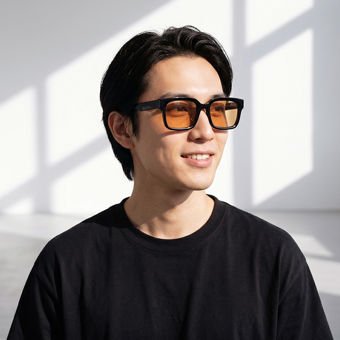 OWNDAYS | SUN Black Full Rim Rectangle left side