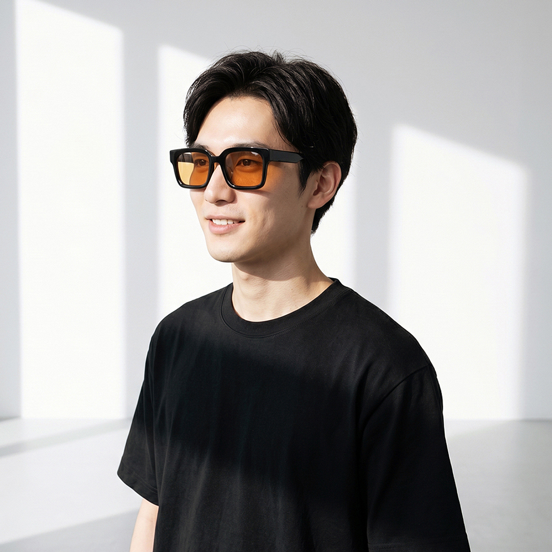 OWNDAYS | SUN Black Full Rim Rectangle right side