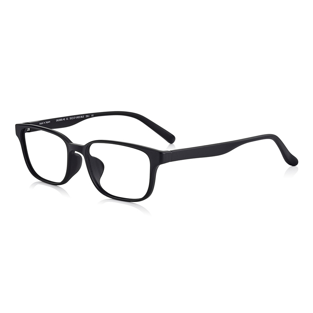 OWNDAYS | ESSENTIAL Matte Black Full Rim Rectangle left side