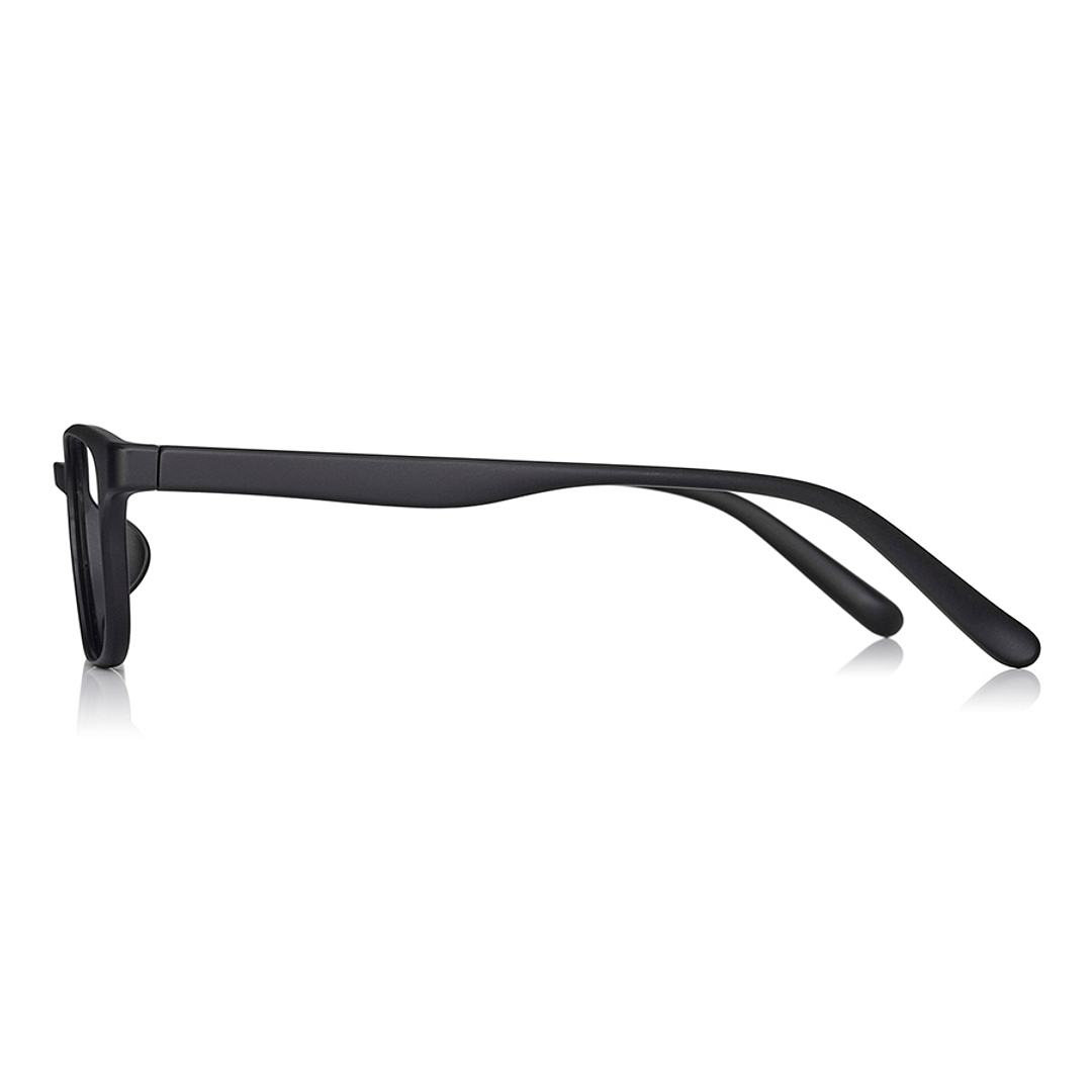 OWNDAYS | ESSENTIAL Matte Black Full Rim Rectangle left side