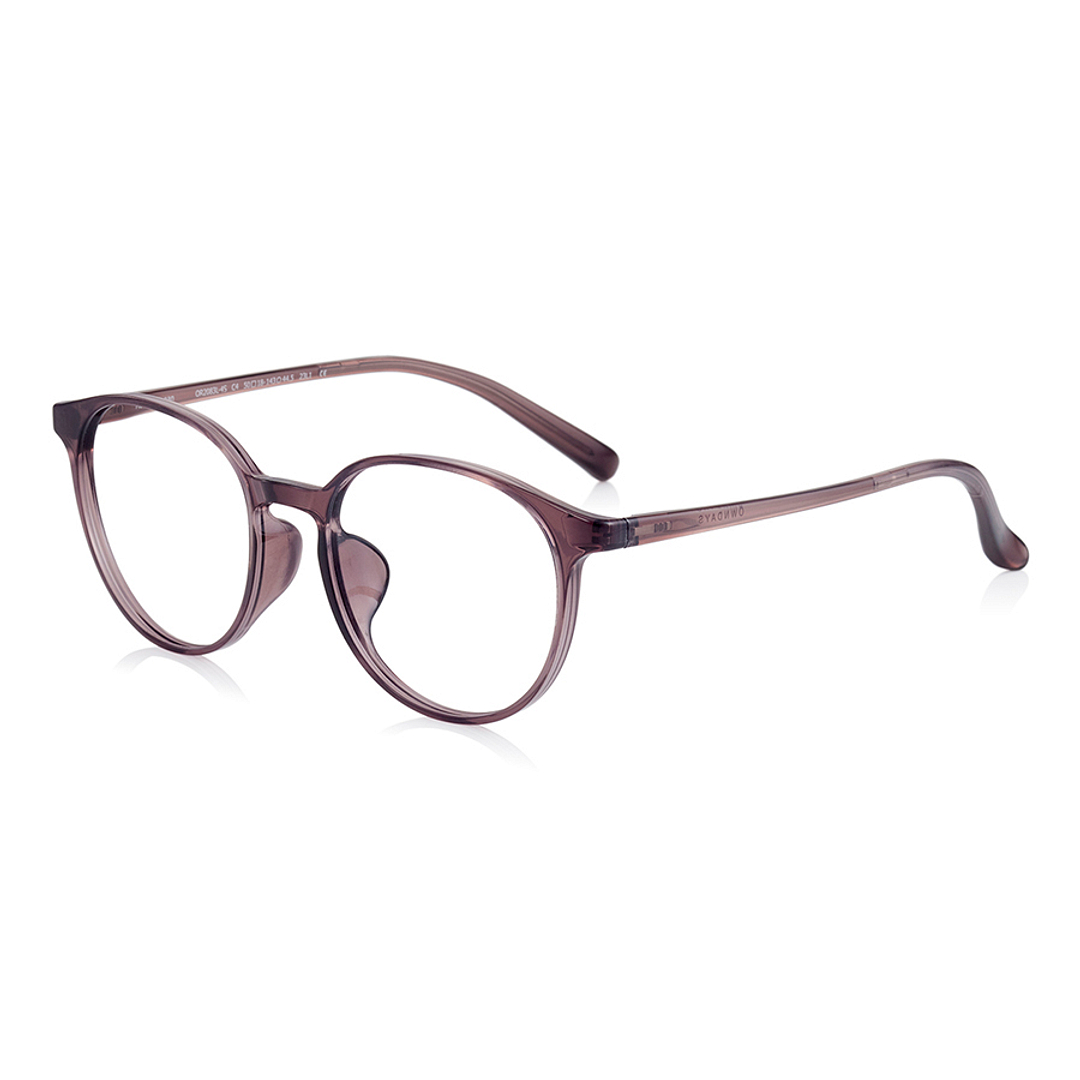 OWNDAYS | ESSENTIAL Clear Pink Brown Full Rim Boston left side