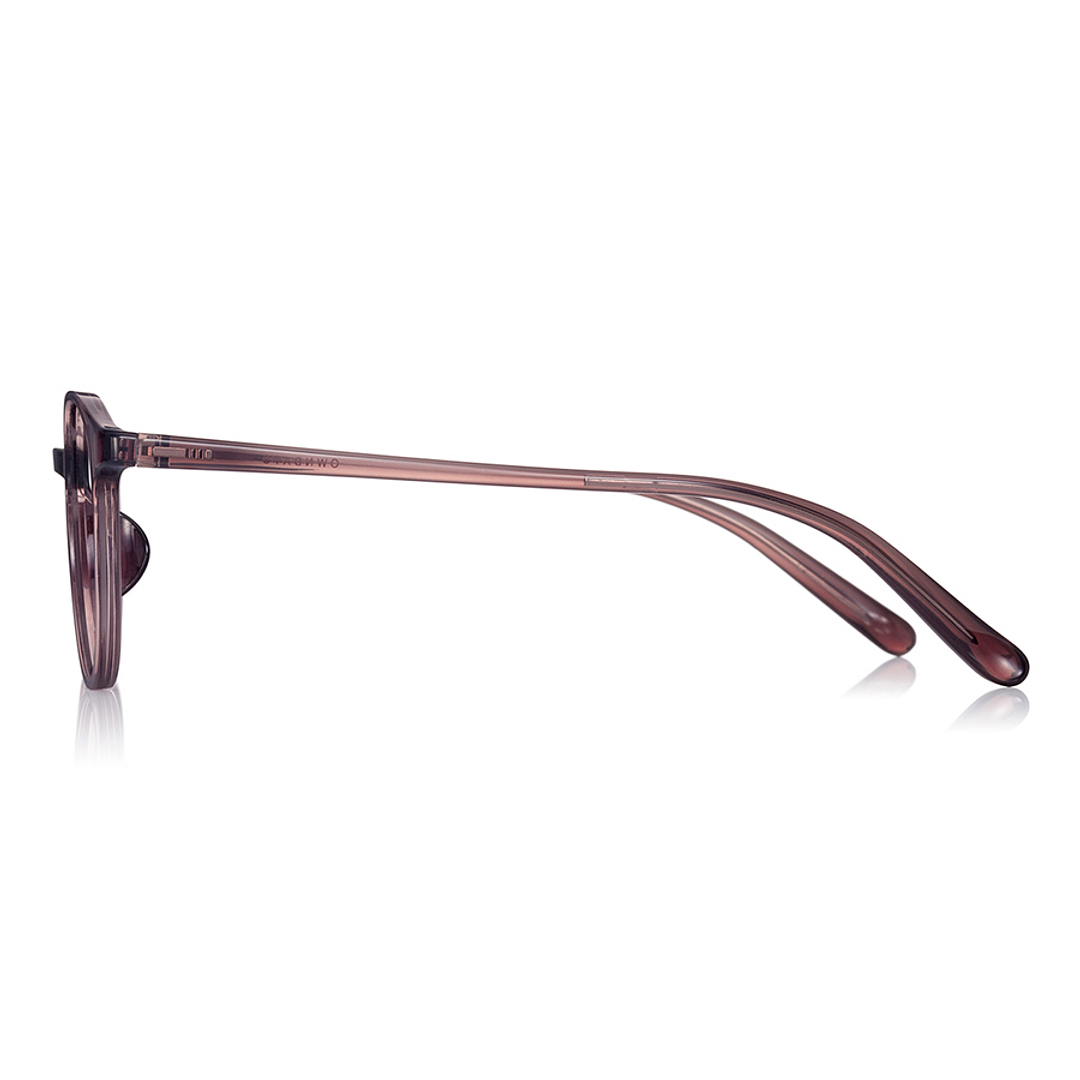 OWNDAYS | ESSENTIAL Clear Pink Brown Full Rim Boston left side
