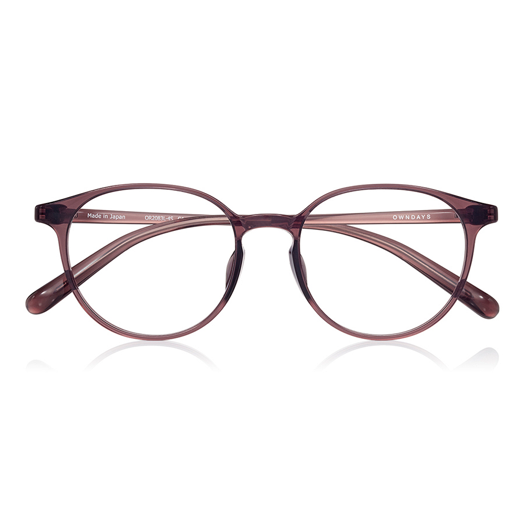 OWNDAYS | ESSENTIAL Clear Pink Brown Full Rim Boston right side