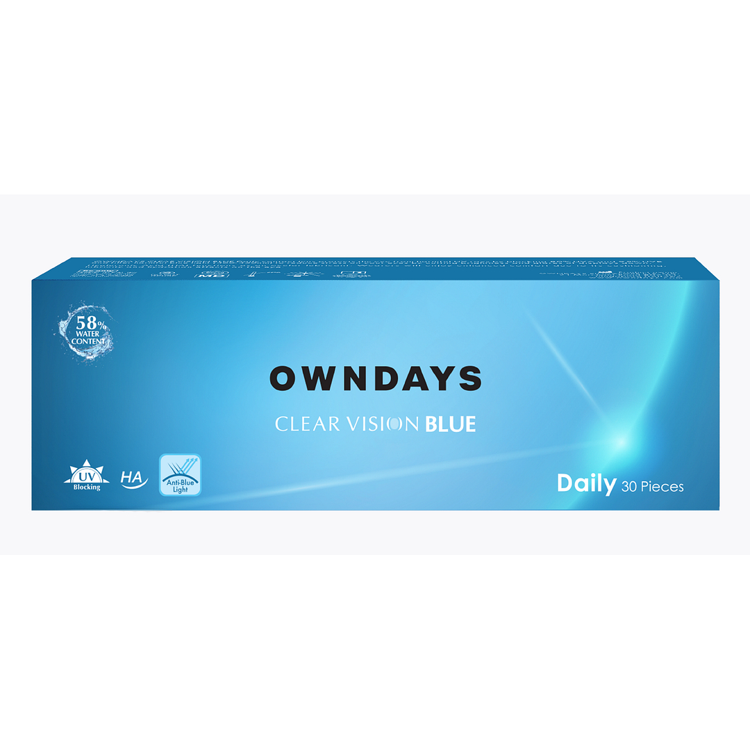 OWNDAYS Owndays Clear Vision Blue Daily Disposable Plano and Power 30 LP Contact Lens left side