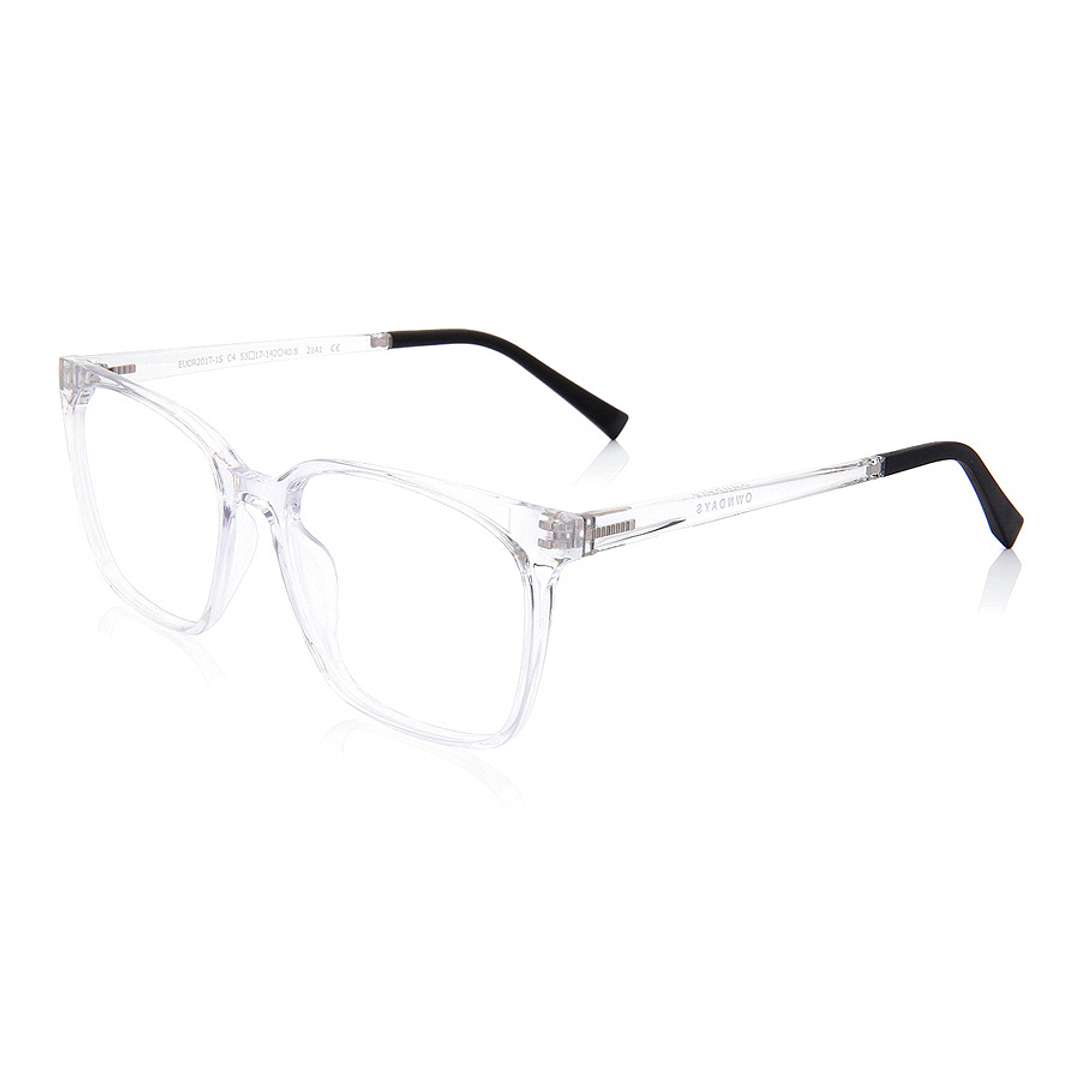 OWNDAYS | ESSENTIAL Crystal Transparent Full Rim Wellington left side