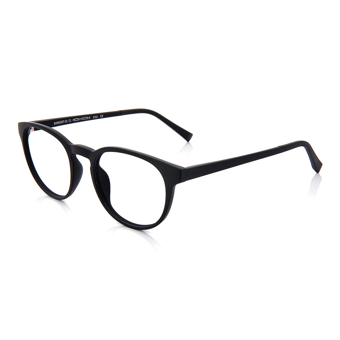 OWNDAYS | ESSENTIAL Black Full Rim Boston left side