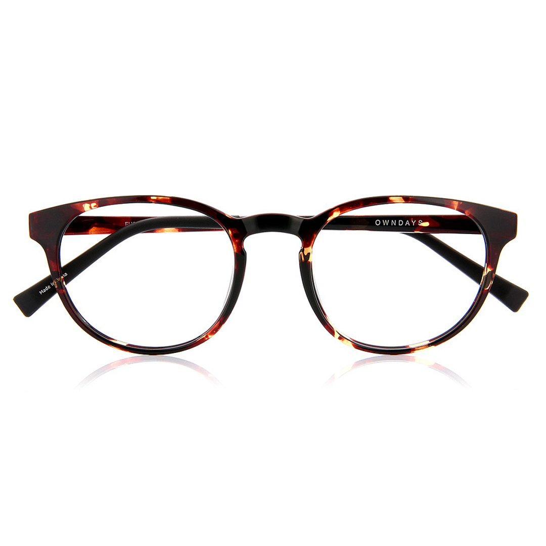 OWNDAYS | ESSENTIAL Brown Demi Full Rim Boston right side