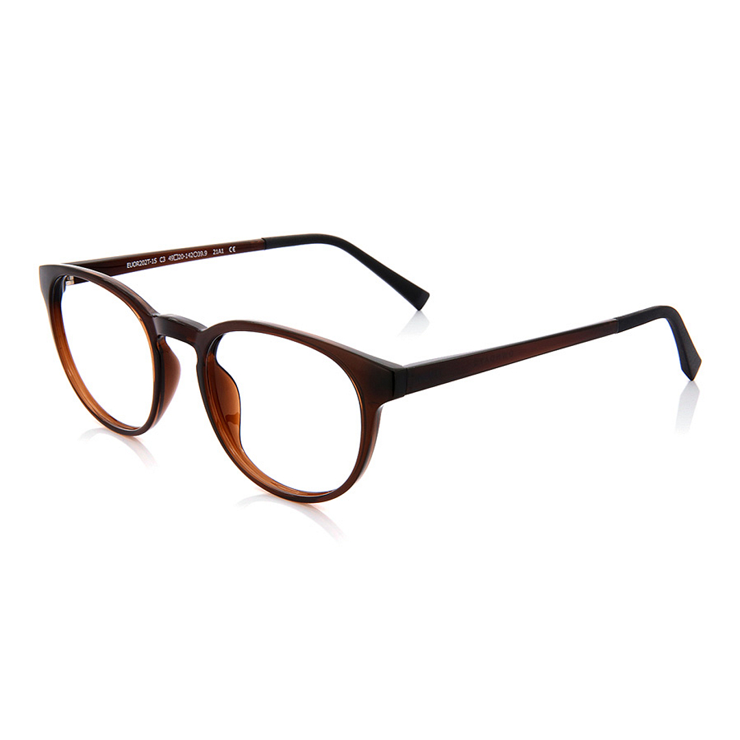 OWNDAYS | ESSENTIAL Brown Full Rim Boston left side