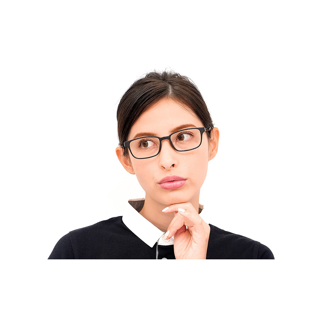 OWNDAYS | ESSENTIAL Black Full Rim Rectangle left side