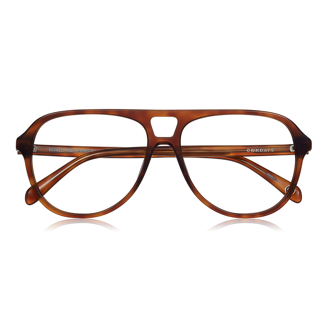 OWNDAYS | ESSENTIAL Light Brown Full Rim Teardrop right side