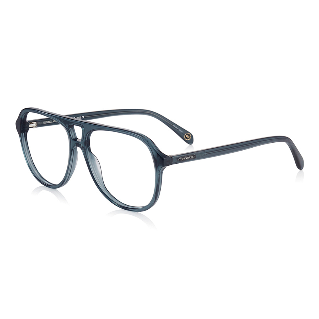 OWNDAYS | ESSENTIAL Light Gray Full Rim Teardrop left side