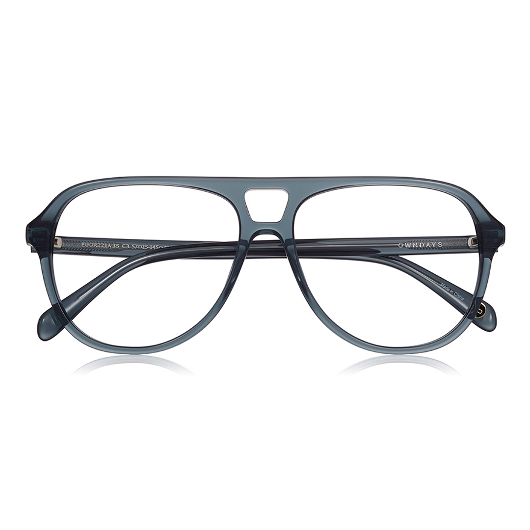 OWNDAYS | ESSENTIAL Light Gray Full Rim Teardrop right side