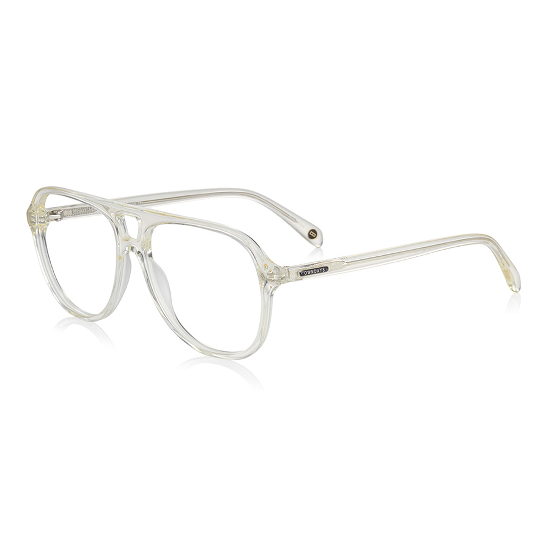 OWNDAYS | ESSENTIAL Crystal Transparent Full Rim Teardrop left side