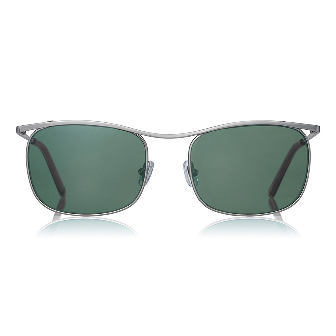 OWNDAYS | SUN Silver Full Rim Rectangle left side