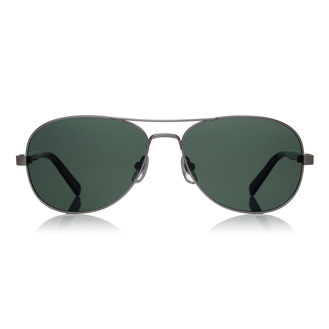 OWNDAYS | SUN Matte Silver Full Rim Teardrop left side