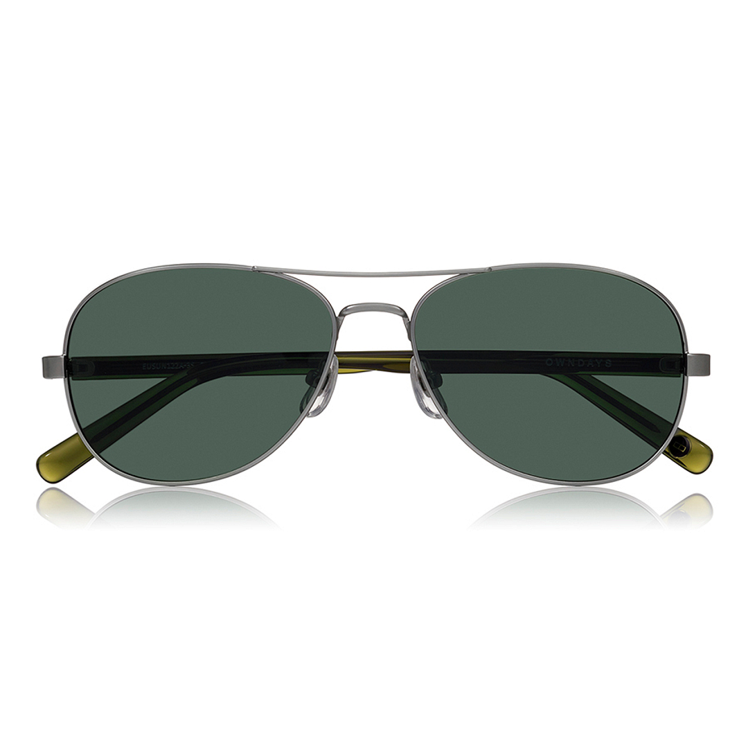 OWNDAYS | SUN Matte Silver Full Rim Teardrop right side