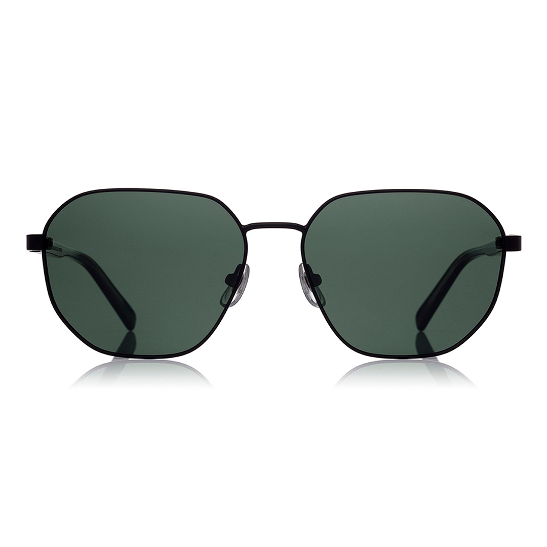 OWNDAYS | SUN Matte Black Full Rim Polygon left side