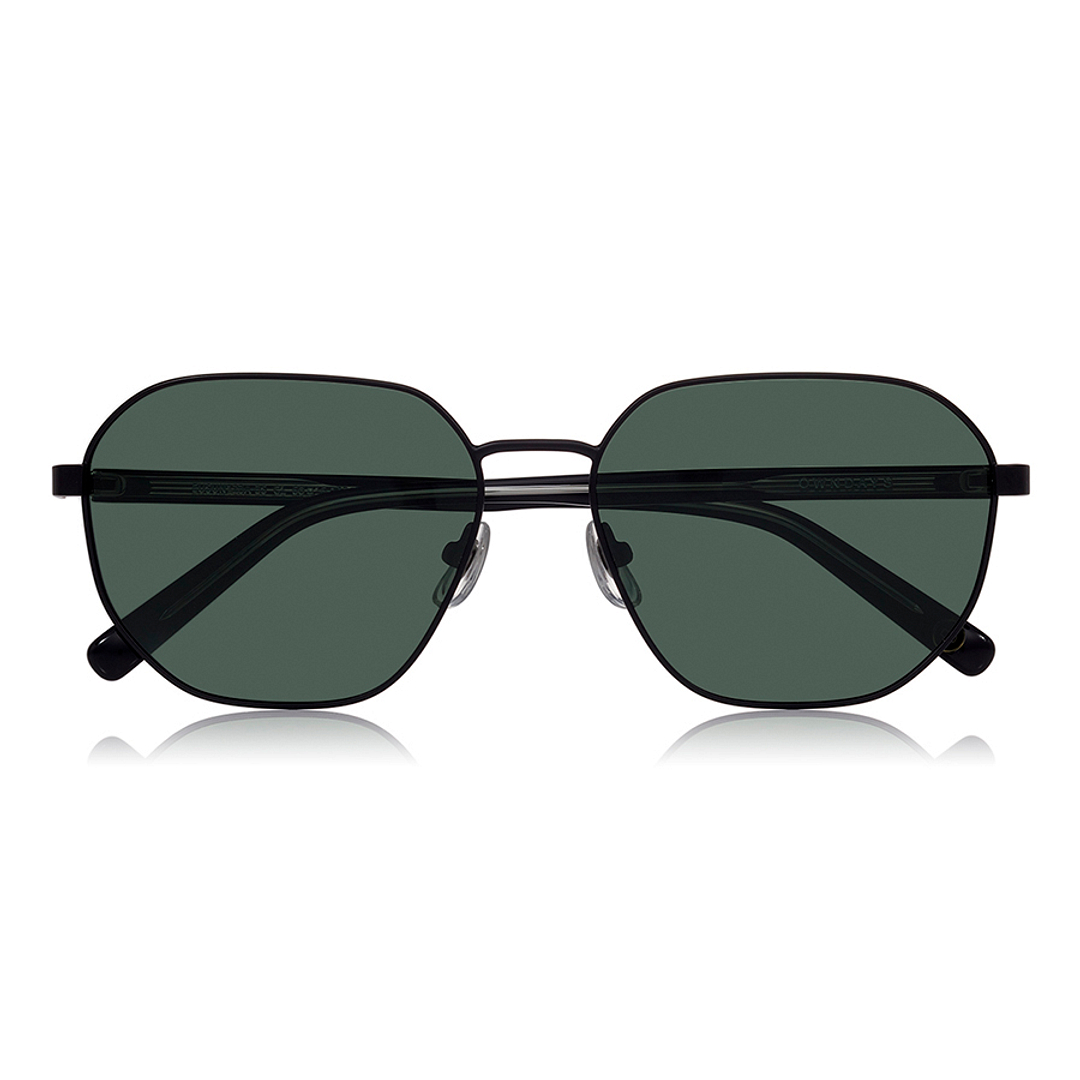 OWNDAYS | SUN Matte Black Full Rim Polygon left side