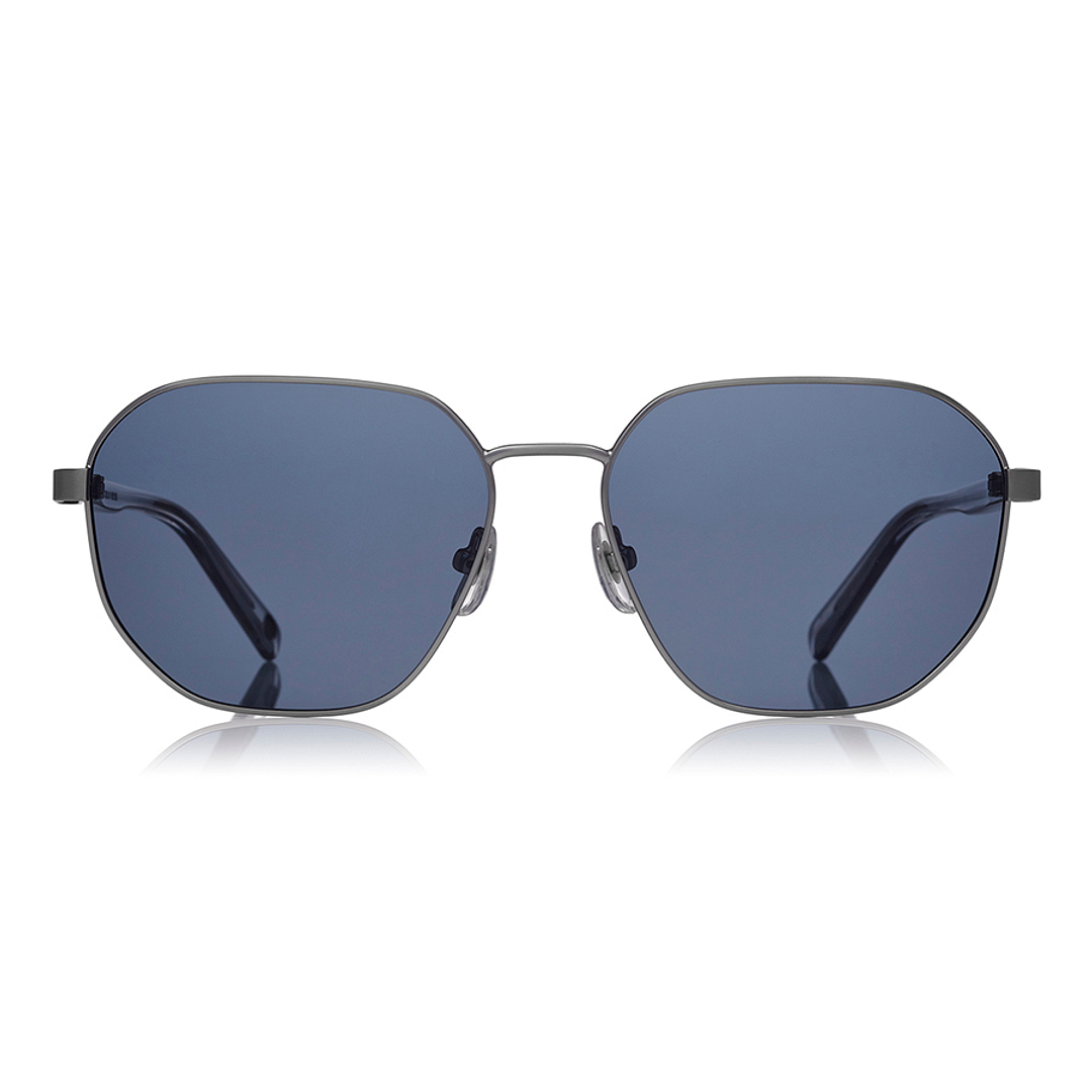 OWNDAYS | SUN Matte Silver Full Rim Polygon left side