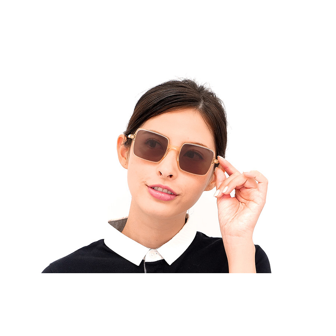 OWNDAYS | SUN Clear Brown Full Rim Square left side